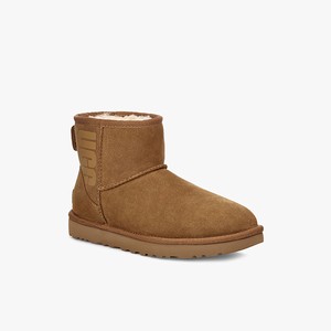 Ugg Classic Mini Rubber Logo Klassiska Stövlar Dam Bruna (510428TVR)